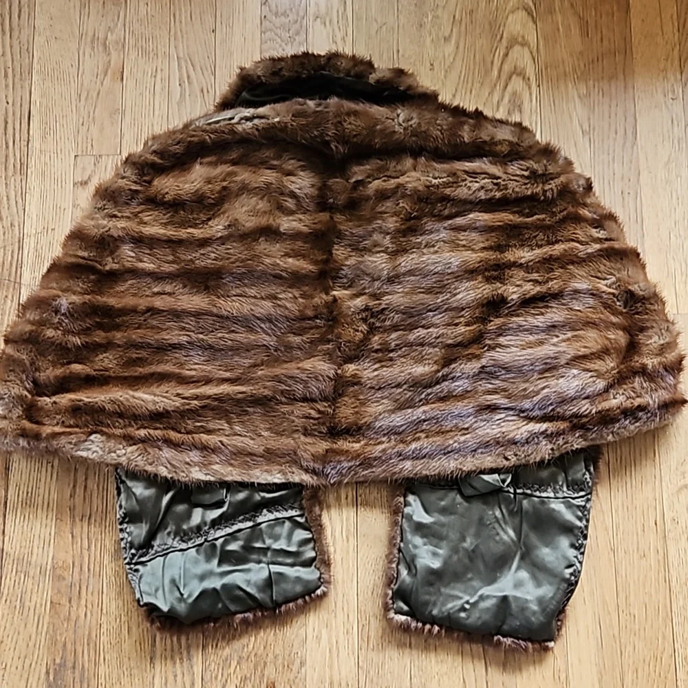 Vintage real mink shawl wrap L/XL